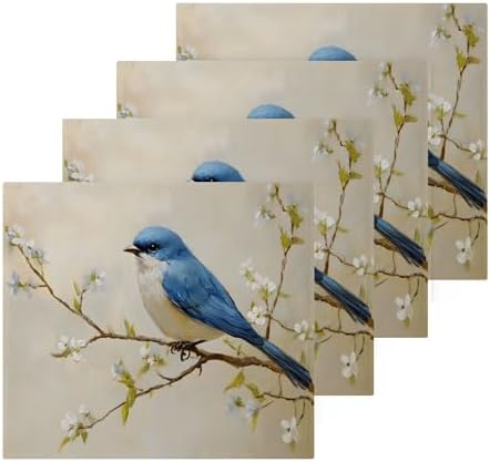 Xigua Blue Bird Washcloths Set of 2 12x12 Inch