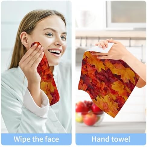 Autumn Leaves 12x12 Cotton Bath Towels Set