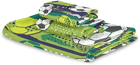 Soccer Ball Bath Towels Set for Hand Body