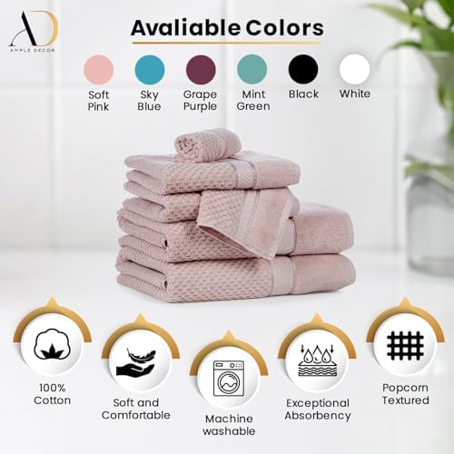 100 Cotton Soft Pink Washcloths Set of 5