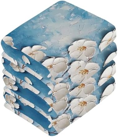 Xigua White Flowers Washcloth Set