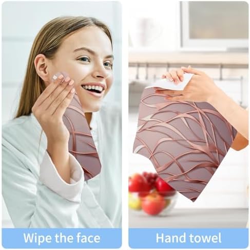 Elegant Rose Gold Stripes Washcloth Set