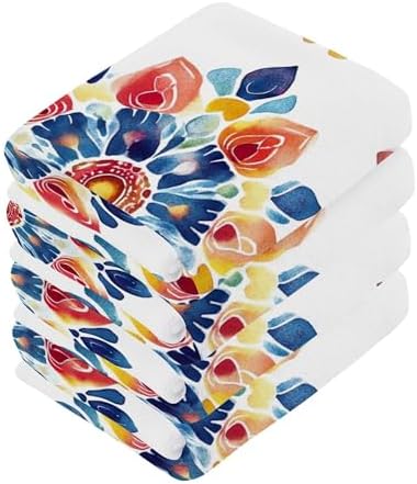 Stylish Mandala Washcloth Set Fast Drying Eco-Friendly for Home Kitchen