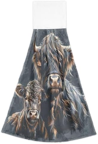 Highland Cow and Calf Kitchen Towels 182x14