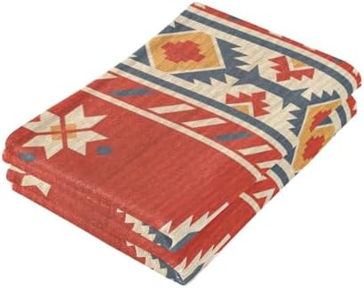 Unique Geometric Red Bath Towels