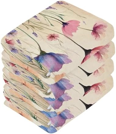Xigua Watercolor Wildflowers Washcloths Set of 2