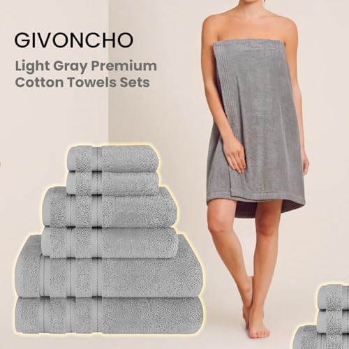 GIVONCHO Premium 6-Piece Turkey Cotton Towel Set