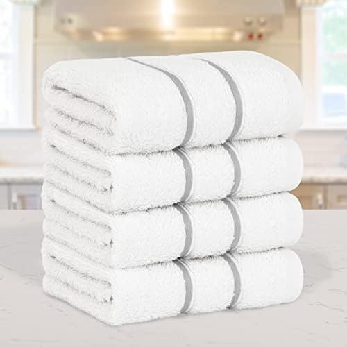 Dorlion 4 Pack Light Gray Washcloths