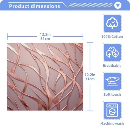 Elegant Rose Gold Stripes Washcloth Set