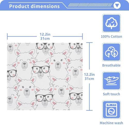 Cute Llama Washcloths 2 Pack Soft Absorbent Towels