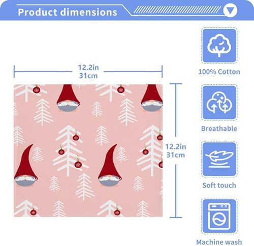 Xigua Christmas Gnomes Washcloths - Cheerful Durable