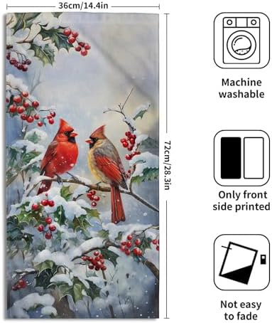 Granbey Winter Red Bird Hand Towels Pack of 2 1