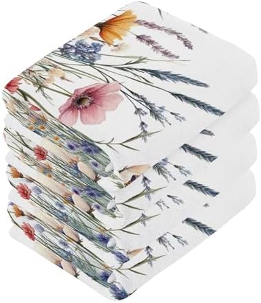 Xigua Wildflowers Washcloths Set of 2 12x12 Inch