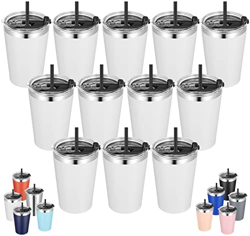 Sturdy 12 oz Tumbler with Lid Straw for Travel