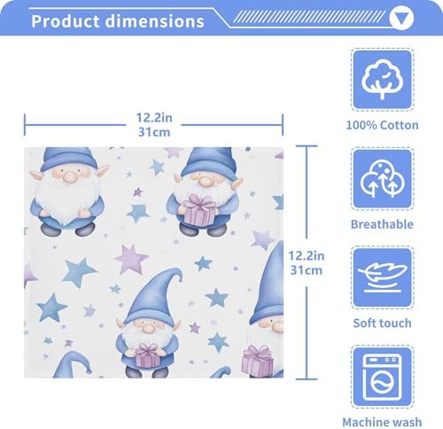 Xigua Watercolor Gnomes Washcloth Set 2-12 Pk