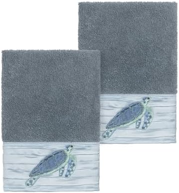 Luxurious Oceana 2-Piece Washcloth Set with Coastal Embedment