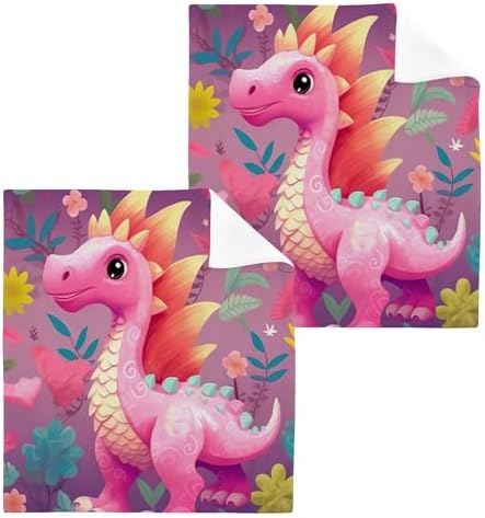 Dinosaur-Shaped Soft Washcloth Set for Babies Reusable 12x12