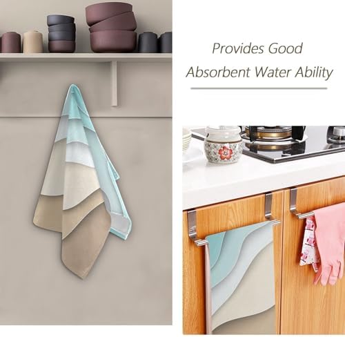 Turquoise Brown Cream Gradient Hand Towels Set of 2