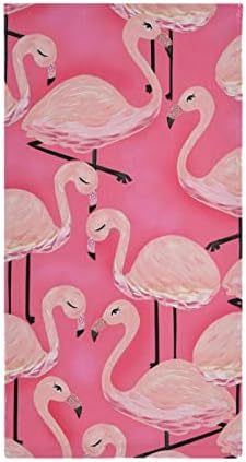 Two-Piece Pink Flamingo Hand Towels for Bathroom More
