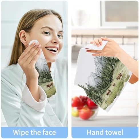 Green Trees and Pines Washcloth Set - Eco-Friendly Absorbent Durable