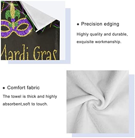 Mardi Gras Beads bath towel set - 3-piece absorbent cotton bath towels
