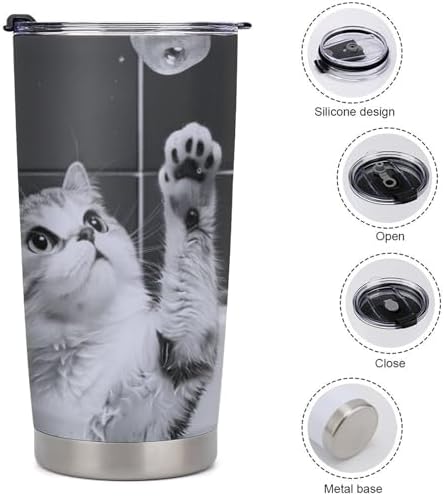 Cute Cat Insulated Stainless Steel Tumbler 20 Oz