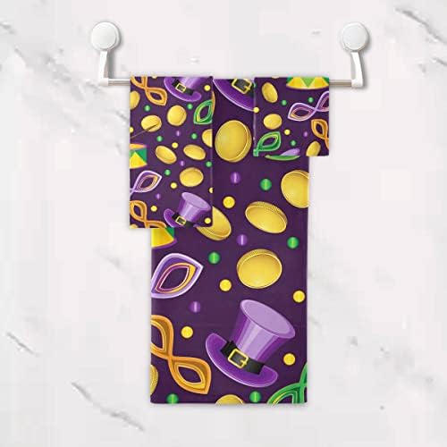 Mardi Gras Coins Bath Towels Set of 3 Extra Large Pure Cotton