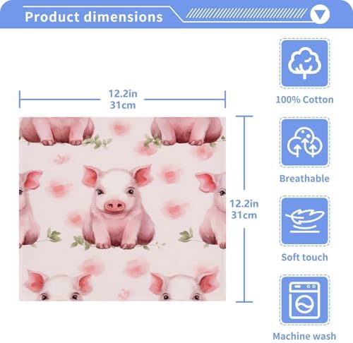 Pink Pig Washcloth 2-Pack Soft Reusable Fingertip Face Towels