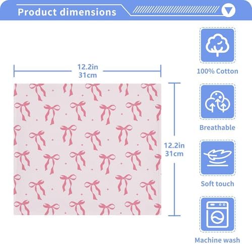 Fast-Drying Eco-Friendly 12x12 Washcloth Set for Home Bathroom More