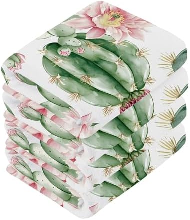 Xigua Cute Cacti Fast-Drying Washcloth 12x12-Inch Set