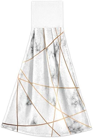 Aslsiy Black and White Marble Hanging Kitchen Towels