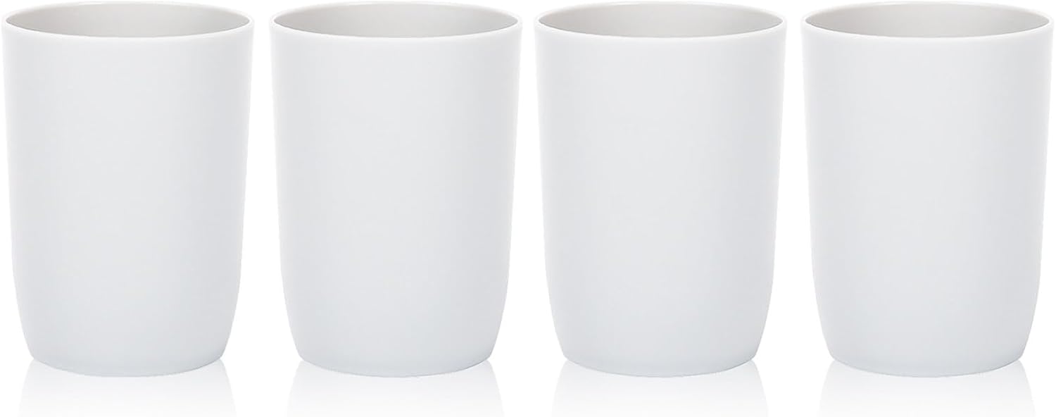 4-Pack White Reusable Tumbler Toothbrush Holders