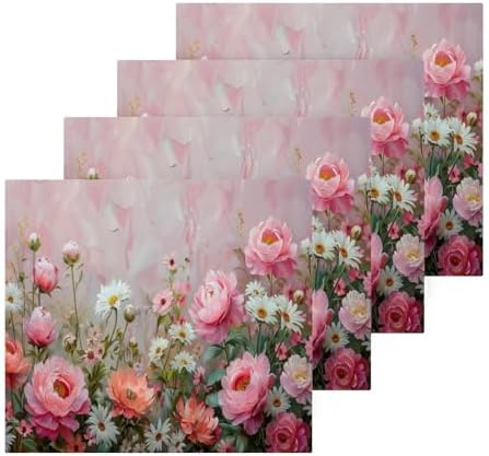 Yettasbin Peony Flower Washcloths 2 Pack