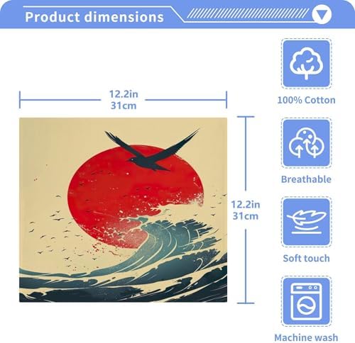 Xigua Washcloth Set 12x12 Inch Fast Drying Multi-Purpose Towels