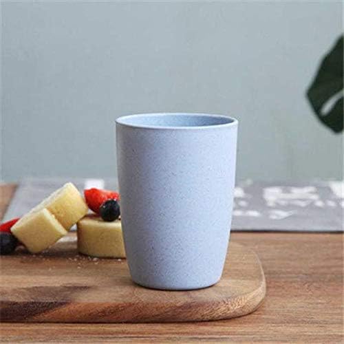 5-Pack Wheat Straw Reusable Drinking Cups - Blue 12 Oz