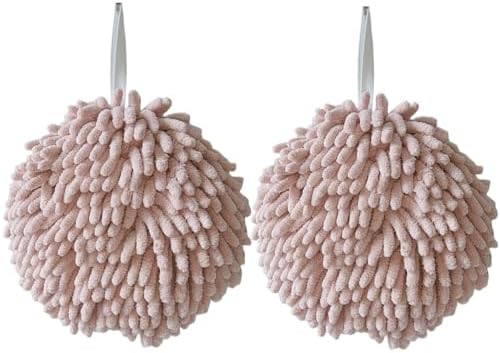 Chenille Hand Towel Set of 2 with Hanging Loops