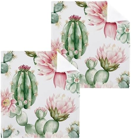 Xigua Cute Cacti Fast-Drying Washcloth 12x12-Inch Set