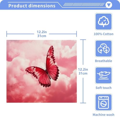 Soft Reusable Pink Butterfly Washcloths