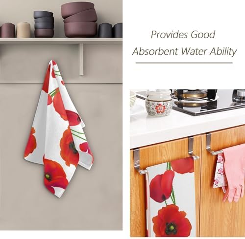 Vibrant Red Poppy Hand Towels