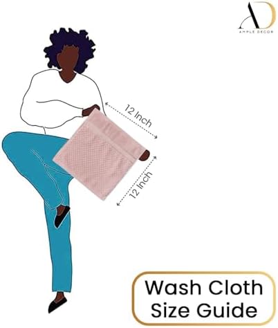 100 Cotton Soft Pink Washcloths Set of 5