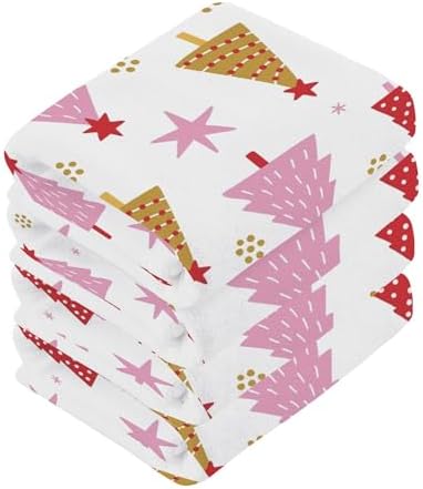 Xigua Cartoon Christmas Tree Washcloths Set of 2 - 12x12 Inch