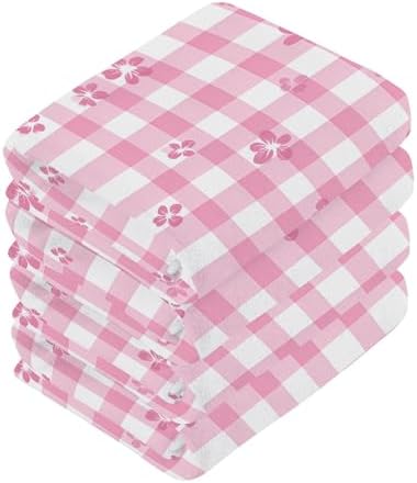 Elegant Flower-Printed Washcloth Set