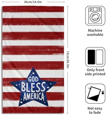 2 x USA Flag Towels Red Stripes Blue Star Patriotic Face Towels