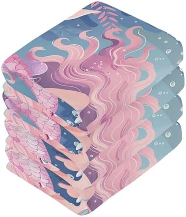 Mermaid Washcloths 2 Pack Soft Absorbent Towels