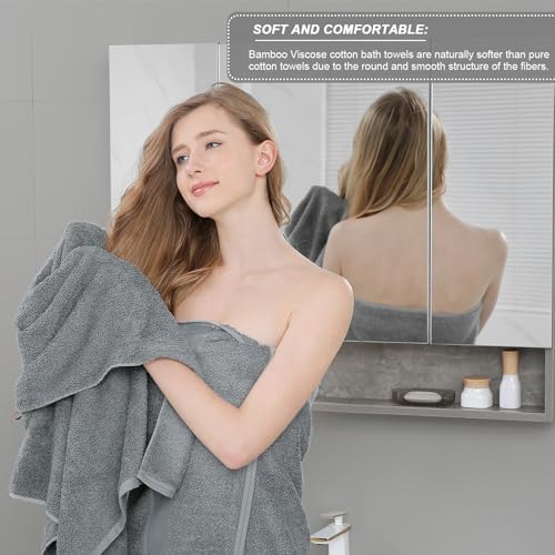 Aibaser 6 Piece Bath Towel Set - Grey