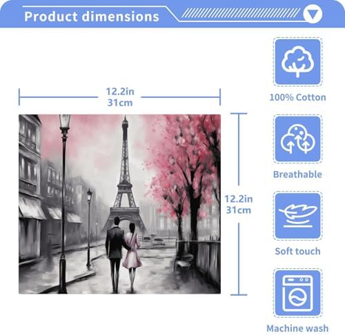 Eiffel Tower Washcloths Soft Reusable Face Towels for Home Travel