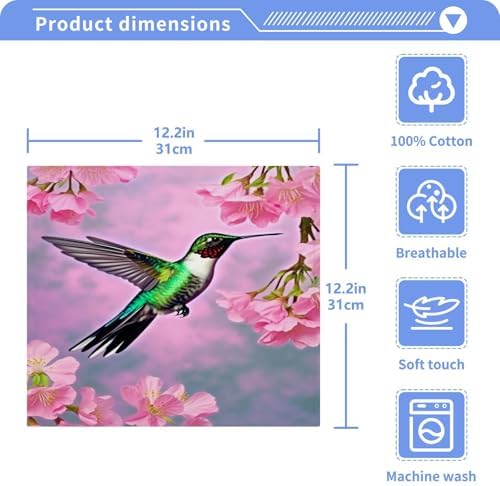 YETTASBIN Hummingbird Washcloths 2 Pack