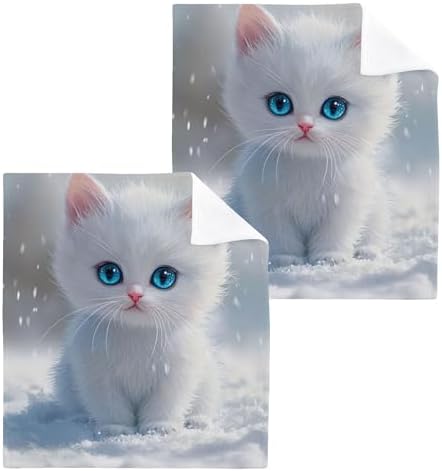 Xigua Cute Kitten Washcloth Set