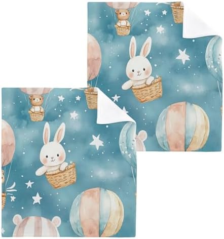 Quick-Drying 12x12 Absorbent Washcloth with Bear Ideal for Home Travel