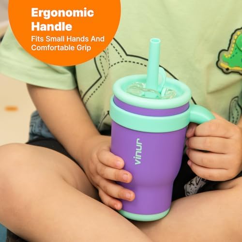 VINUR Kids 14 Oz Tumbler Like a Genius Sipper Tumbler